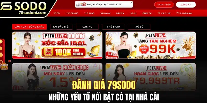 Đánh giá 79Sodo những yếu tố nổi bật có tại nhà cái